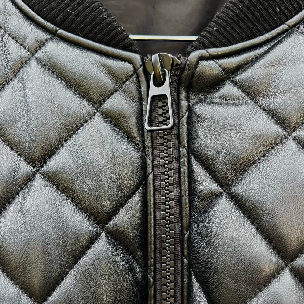 Good American Better Than Leather Quilter Bomber Puffy Jacket Plus Size 22 Black - Picture 10 of 10